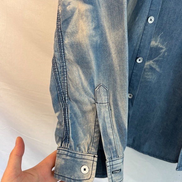 Hudson Jeans - Medium Button Down Shirt - Bleach/Tie Dye Denim - 80% OFF SALE!!! - Picture 4 of 10